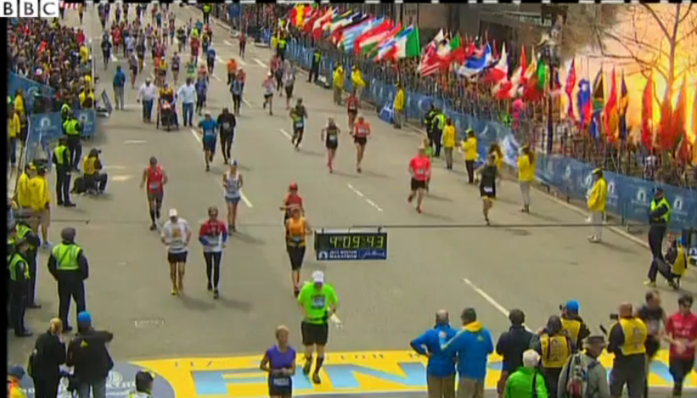 Boston Marathon First Explosion